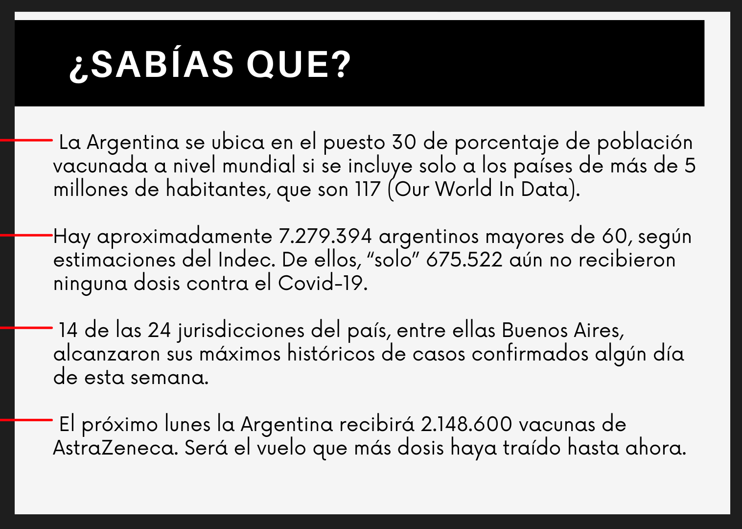 Vacunación en Argentina
