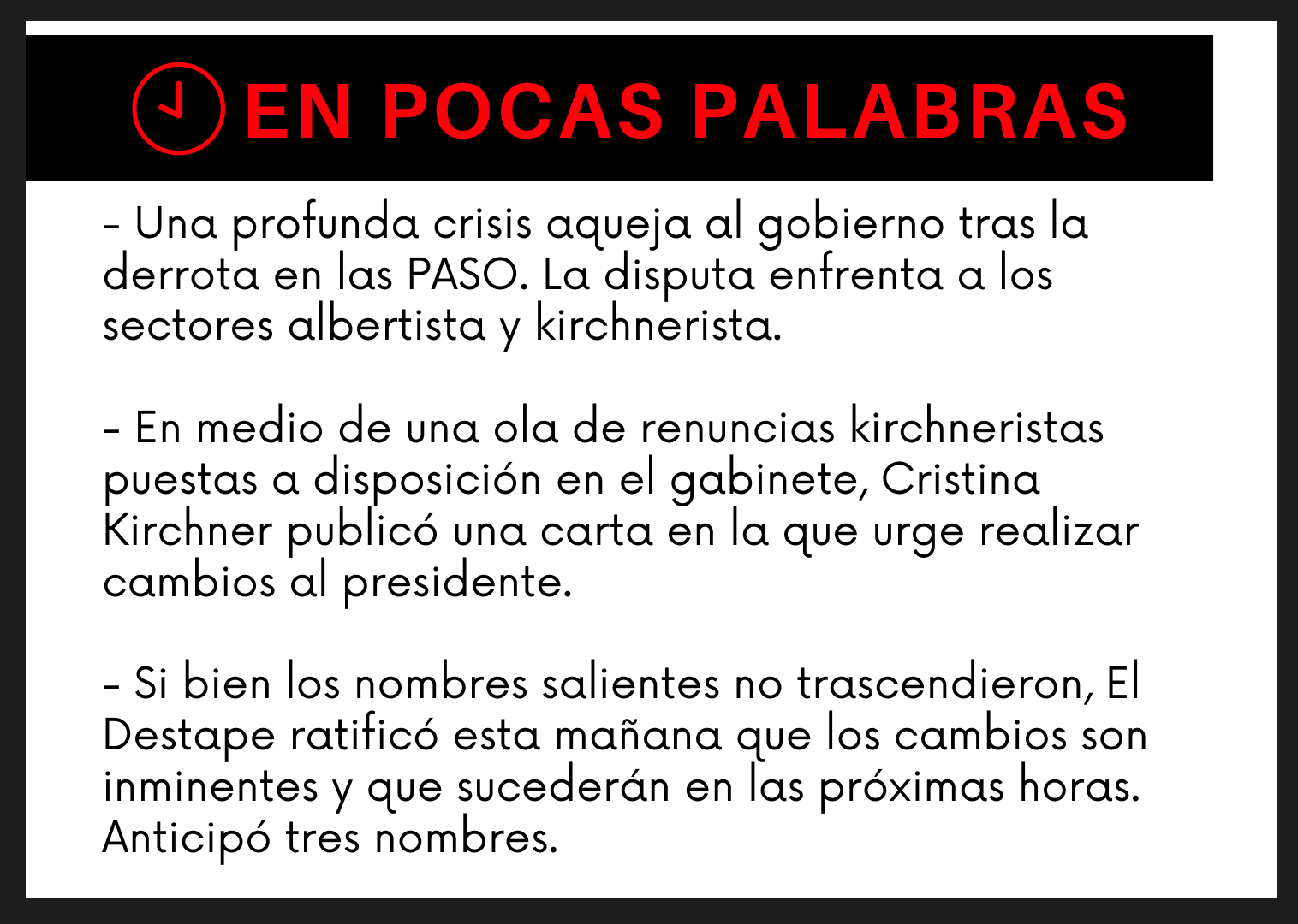 cambios gabinete