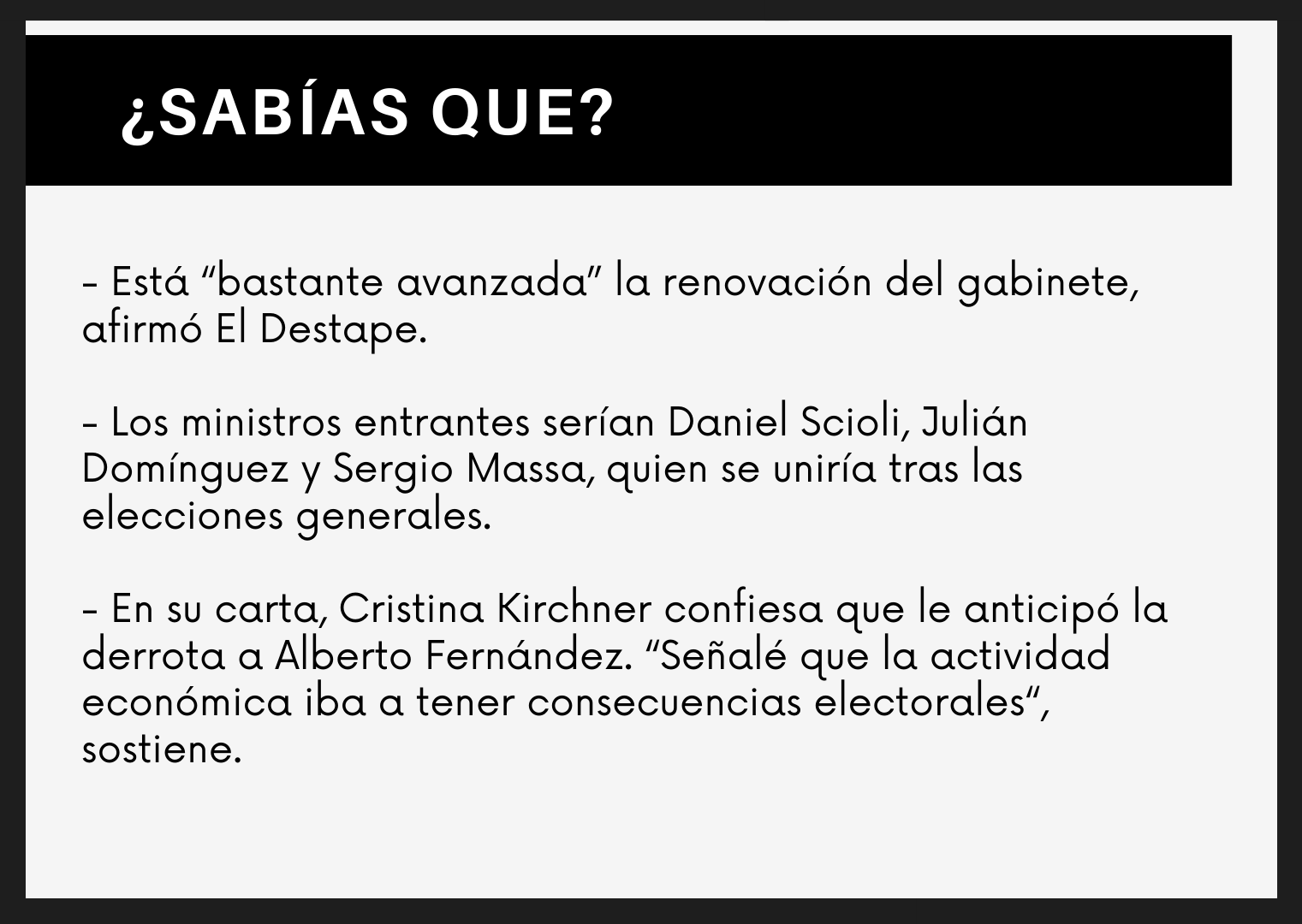 cambios gabinete