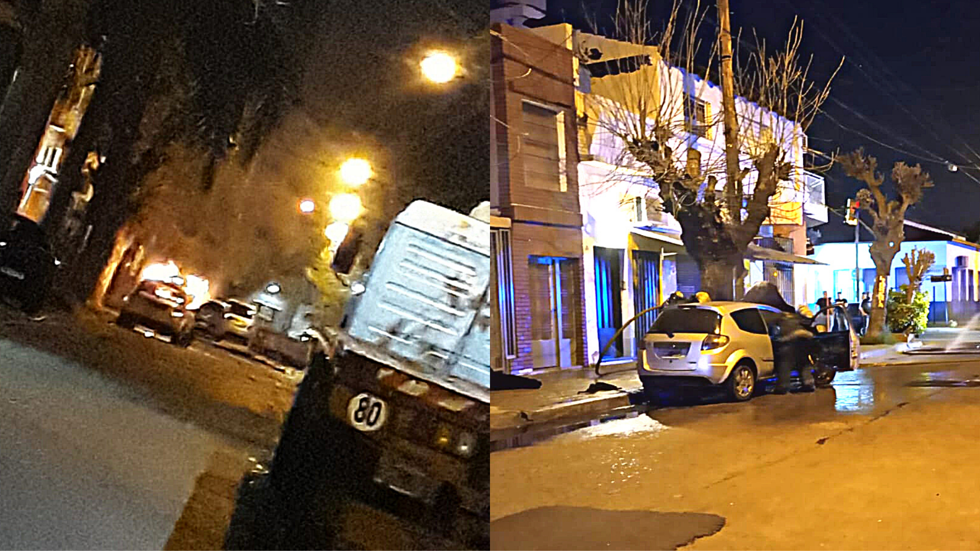 Ramos Mejía: Prendieron fuego un auto y los bomberos detuvieron la explosión