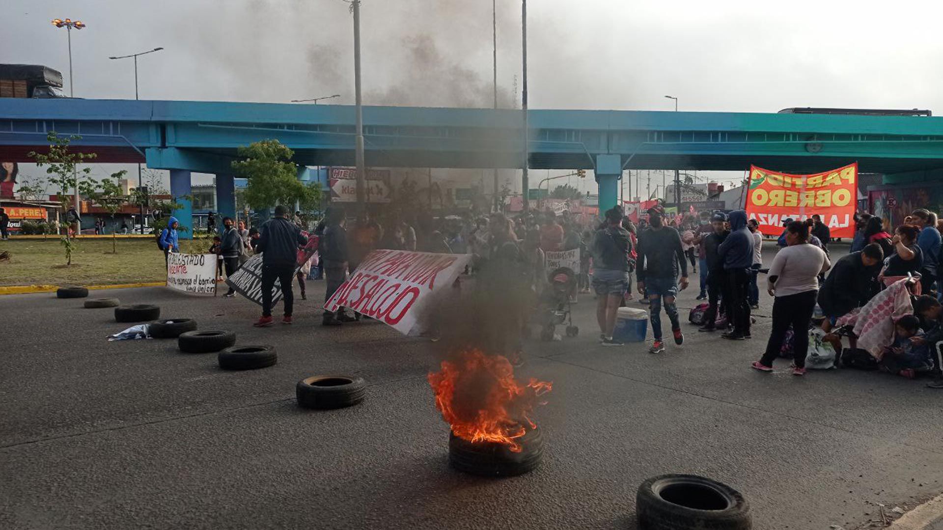 SAN JUSTO: Cortaron la rotonda contra el desalojo del barrio Nueva Unión