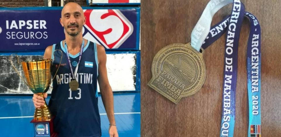 Bombero de La Matanza campeón en los juegos Panamericanos de Maxibasquet