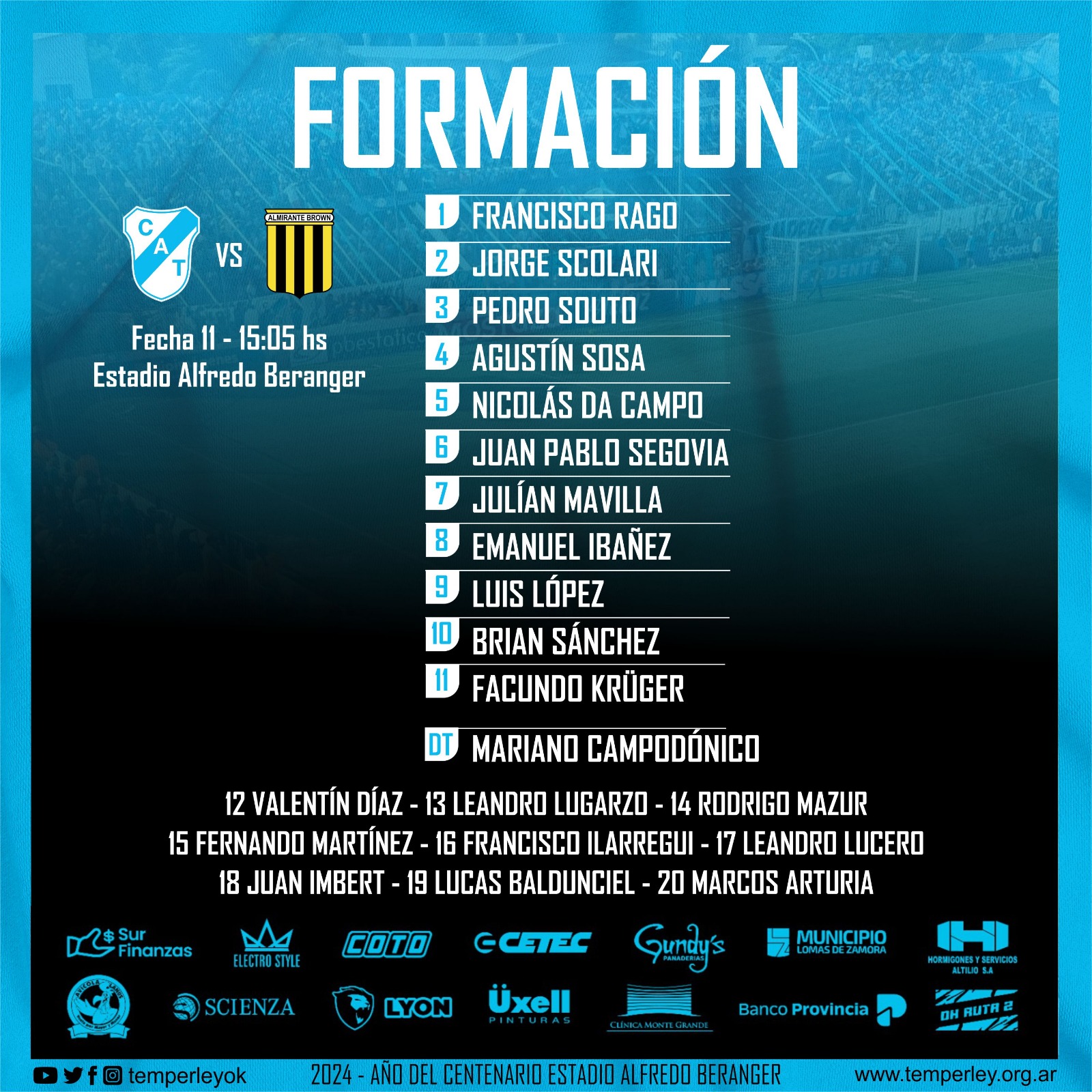 Empate sobre el final entre Almirante y Temperley