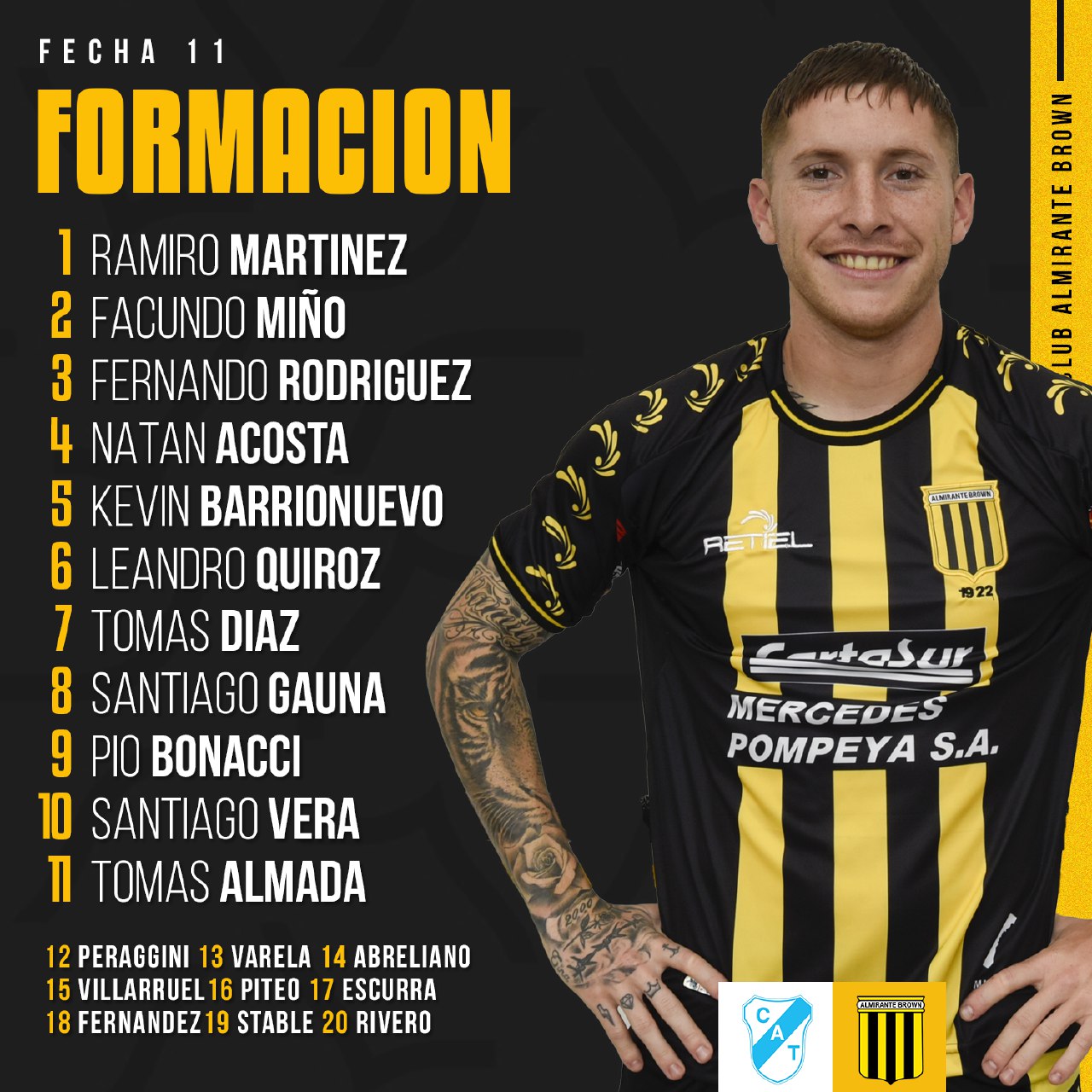 Empate sobre el final entre Almirante y Temperley