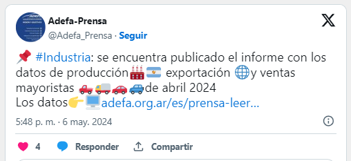 vehículos 21% interanual caída exportaciones 