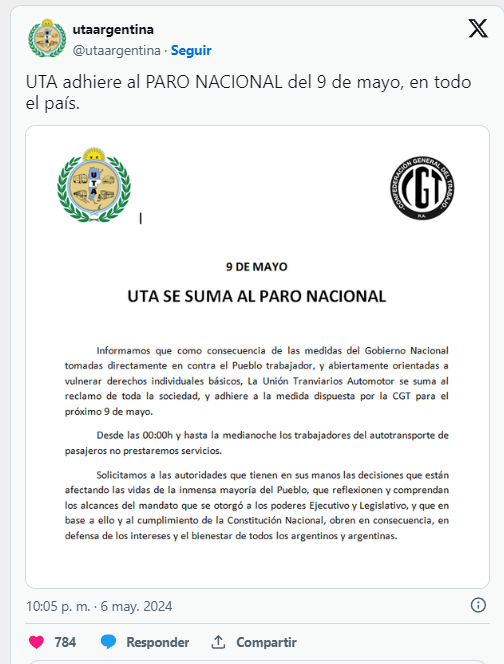 segundo paro CGT Milei contundente