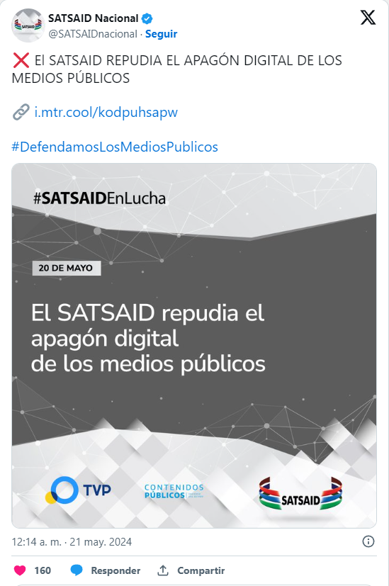 “proceso de reorganización” medios públicos 