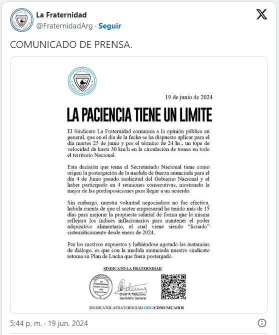 trenes martes 30km reclamo mejoras salarial