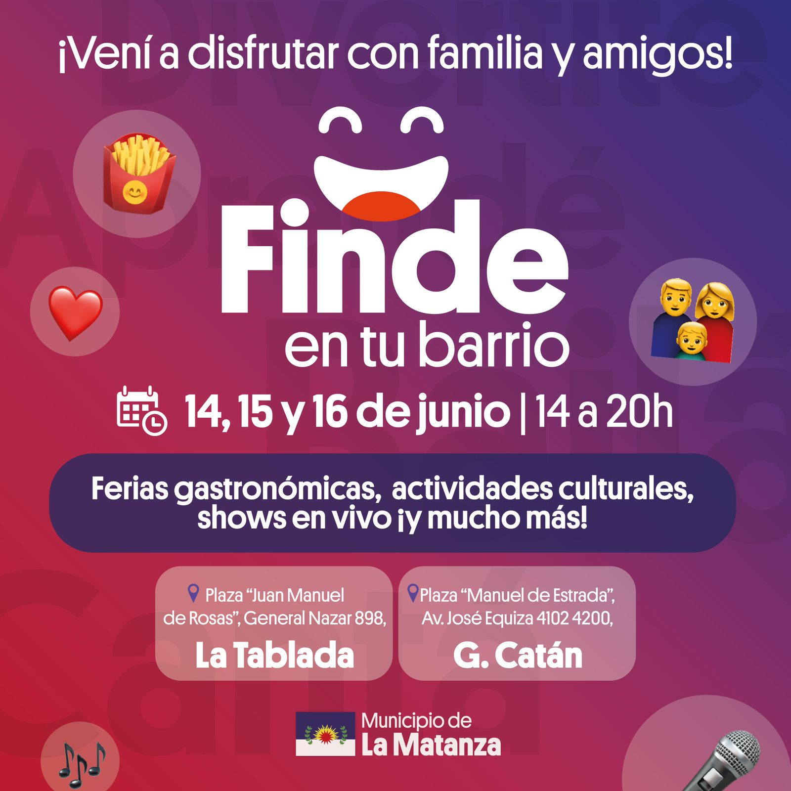 Llega un nuevo fin de semana con más propuestas culturales para La Matanza