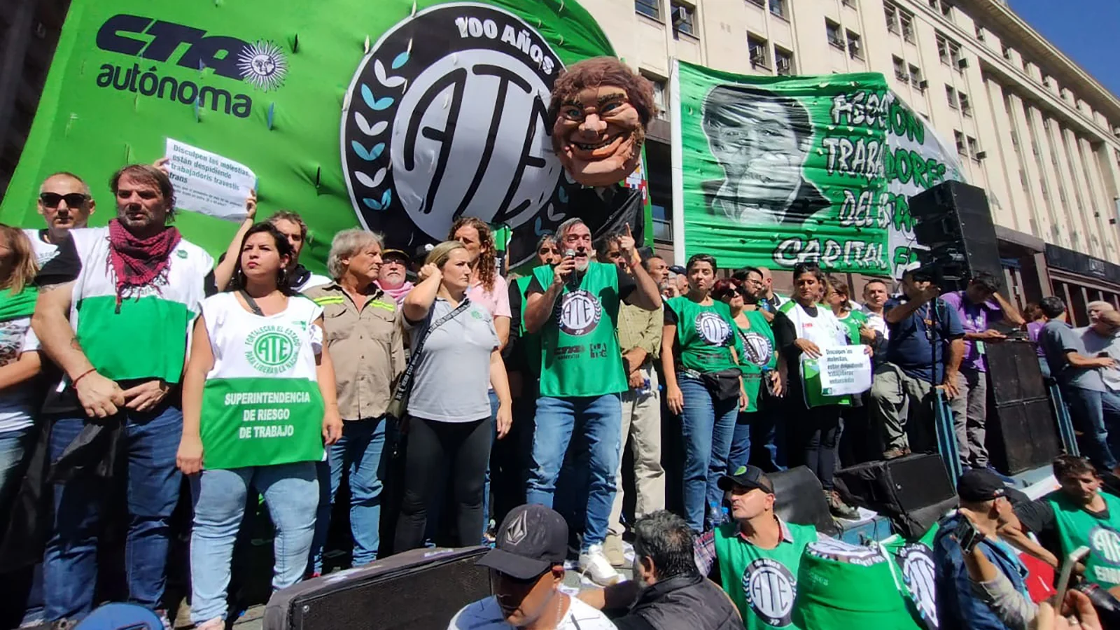 ATE moviliza hoy a Plaza de Mayo por los detenidos de la Ley Bases