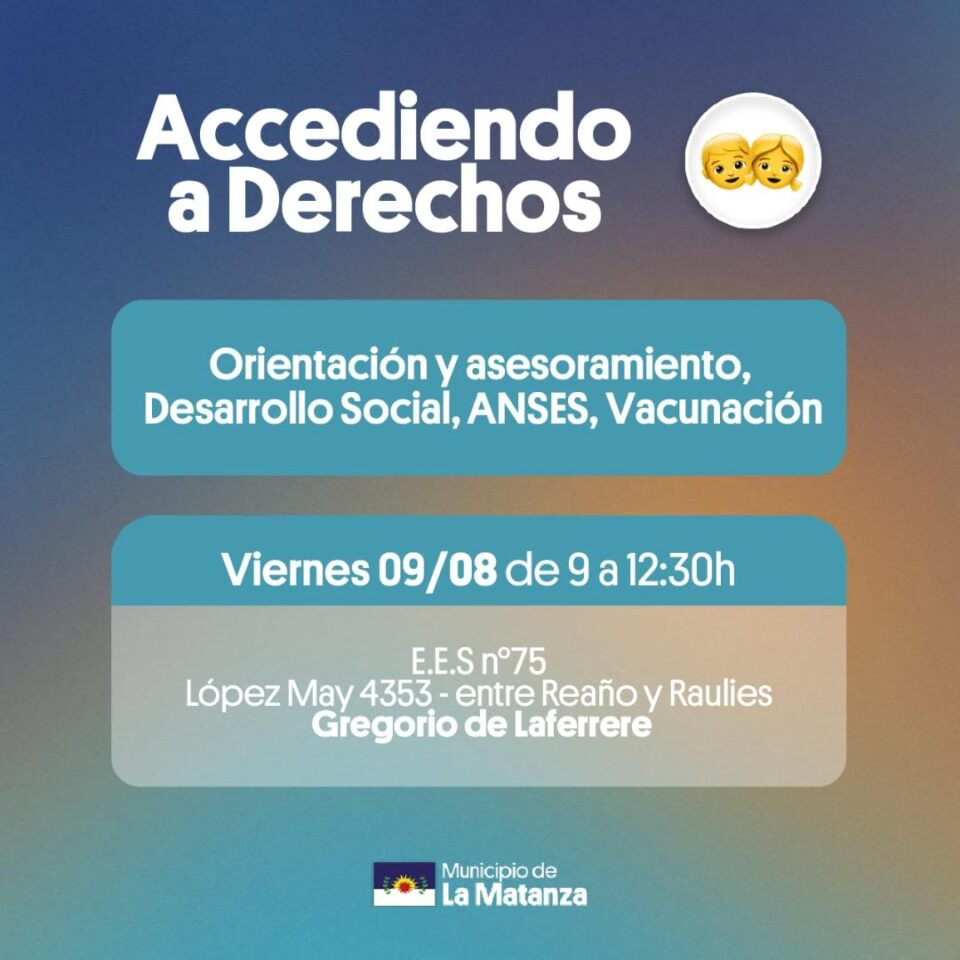 Accediendo a Derechos llega este viernes a Gregorio de Laferrere